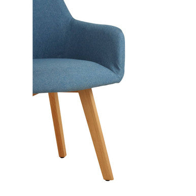 Stockholm Accent Chair | Blue Fabric Chair with Armrests