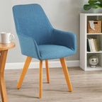 Stockholm Accent Chair | Blue Fabric Chair with Armrests