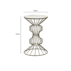 Yaxi Side Table | Black Finish Wire Frame and Mirror Top Side Table