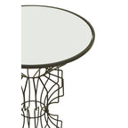 Yaxi Side Table | Black Finish Wire Frame and Mirror Top Side Table