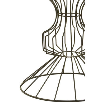 Yaxi Side Table | Black Finish Wire Frame and Mirror Top Side Table