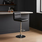Baina Bar Chair | Black Leather Effect Adjustable Bar Chair