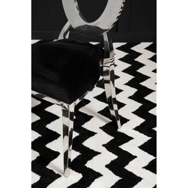 Sarita Dining Chair | Black Velvet and Silver Finish Stackable Oval Back Dining Chair