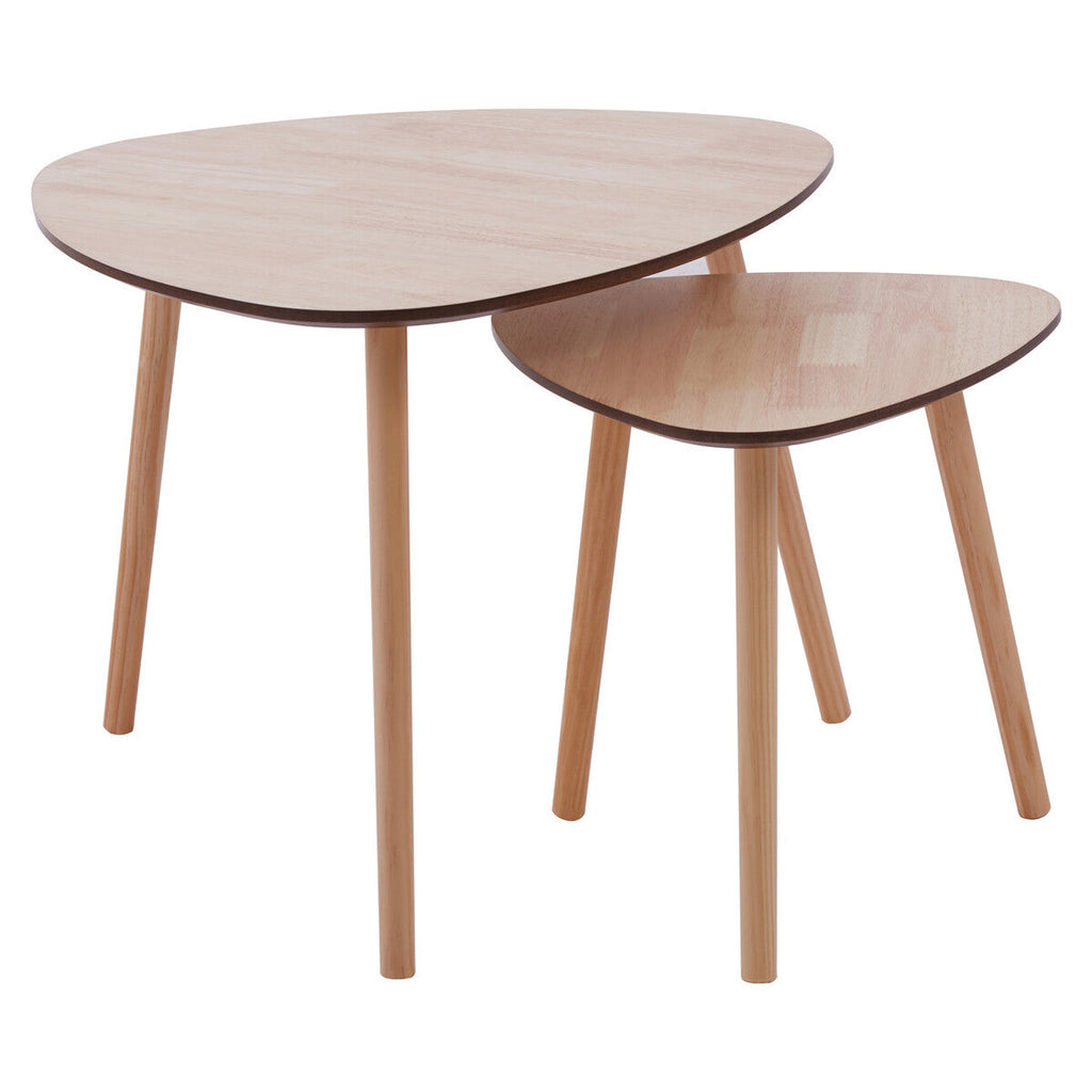 Rostok Nesting Tables | Natural Wood Set of 2 Nesting Tables