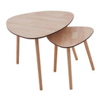 Rostok Nesting Tables | Natural Wood Set of 2 Nesting Tables