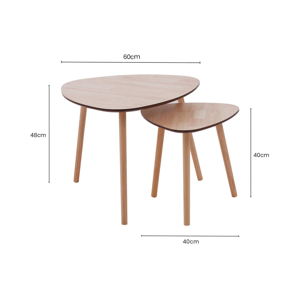 Rostok Nesting Tables | Natural Wood Set of 2 Nesting Tables