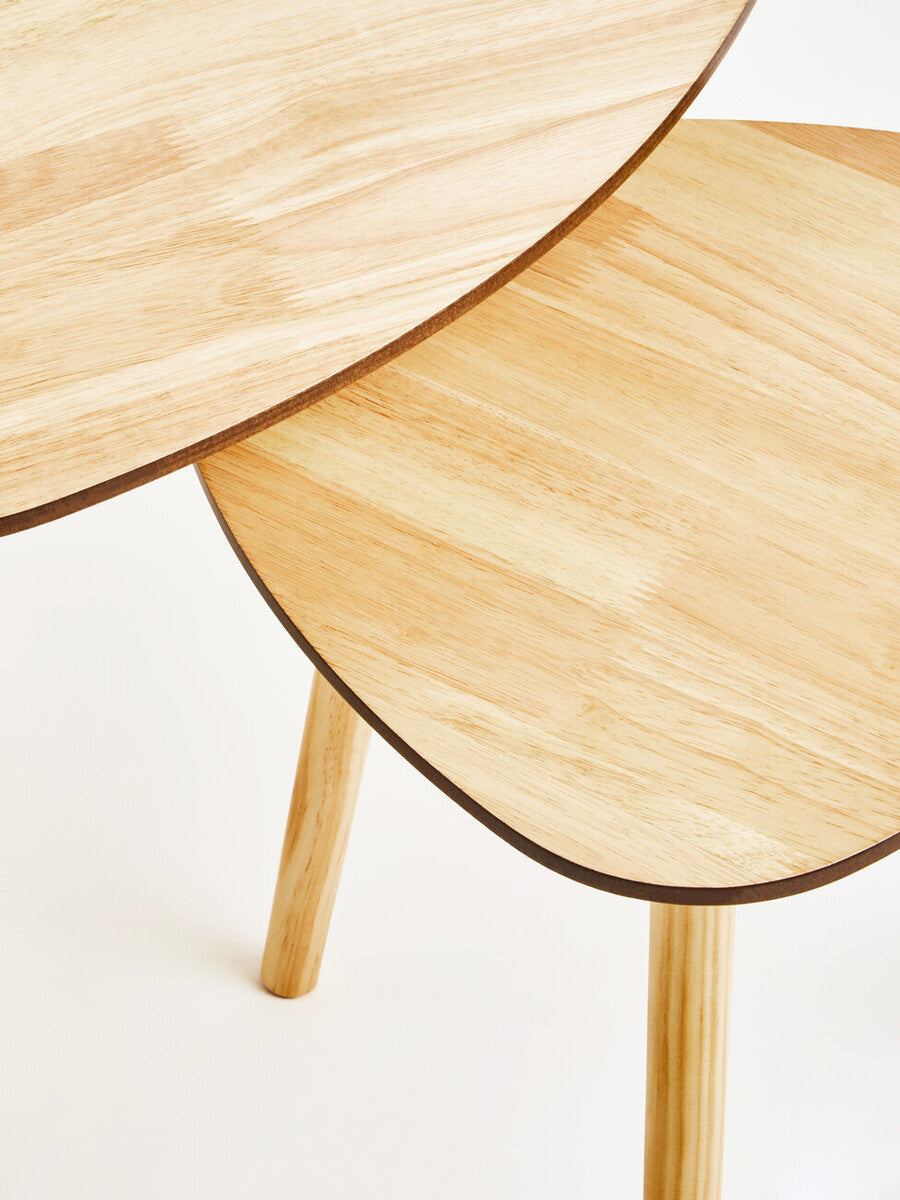Rostok Nesting Tables | Natural Wood Set of 2 Nesting Tables