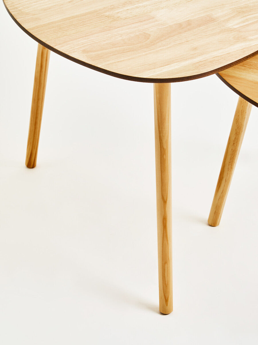 Rostok Nesting Tables | Natural Wood Set of 2 Nesting Tables