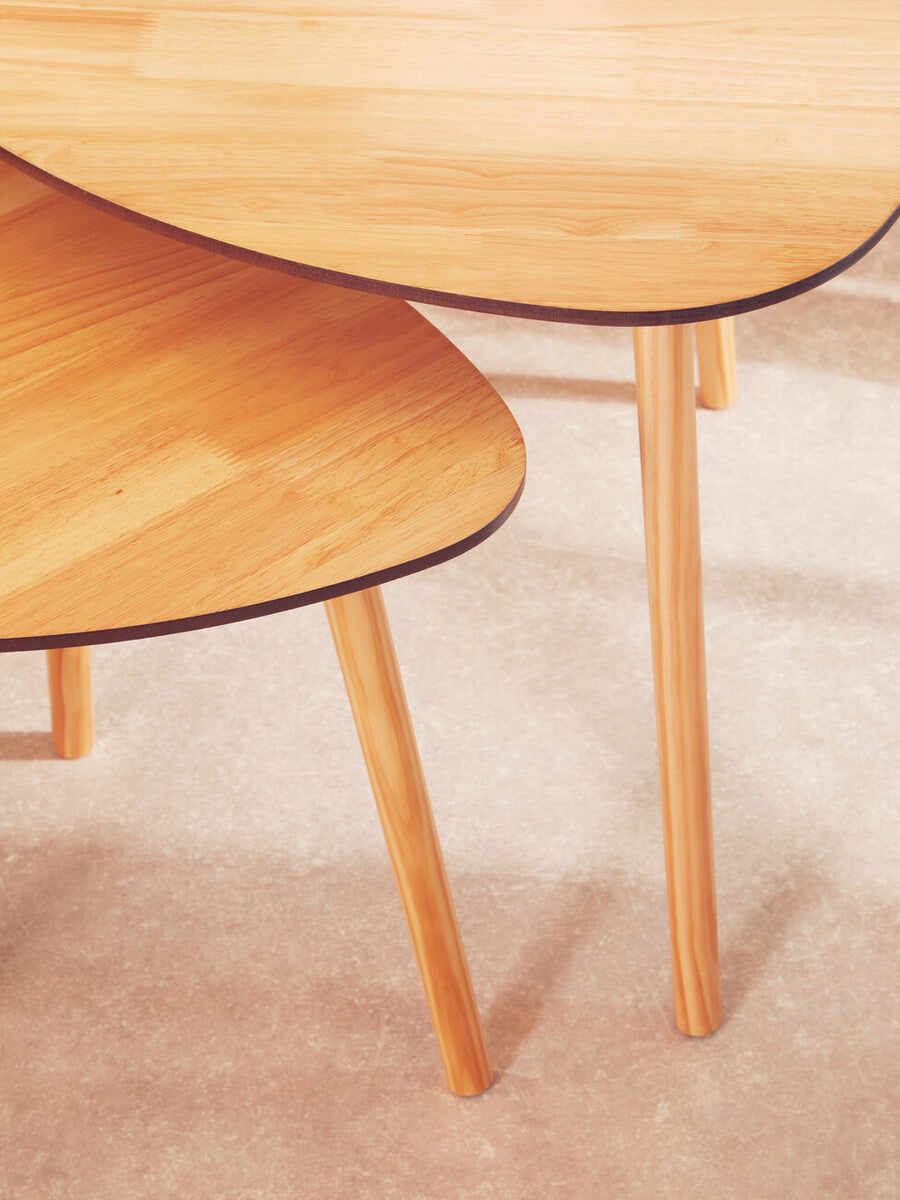 Rostok Nesting Tables | Natural Wood Set of 2 Nesting Tables