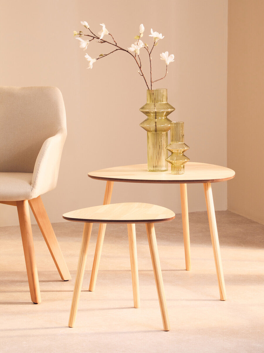 Rostok Nesting Tables | Natural Wood Set of 2 Nesting Tables