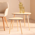 Rostok Nesting Tables | Natural Wood Set of 2 Nesting Tables