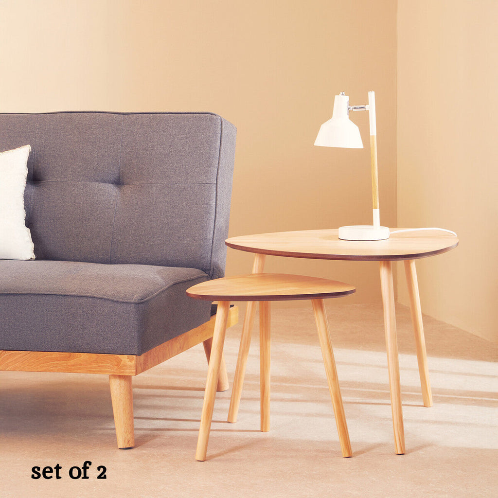 Rostok Nesting Tables | Natural Wood Set of 2 Nesting Tables