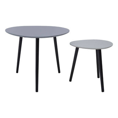 Nostra Nesting Tables | Grey Gloss Finish Set of 2 Nesting Tables