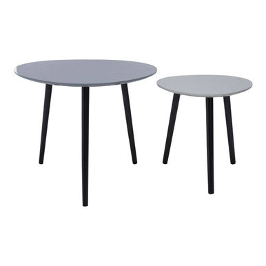 Nostra Nesting Tables | Grey Gloss Finish Set of 2 Nesting Tables
