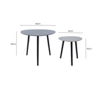 Nostra Nesting Tables | Grey Gloss Finish Set of 2 Nesting Tables
