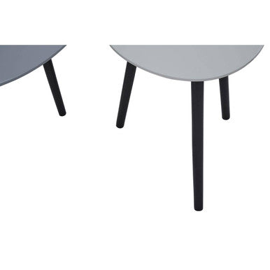 Nostra Nesting Tables | Grey Gloss Finish Set of 2 Nesting Tables