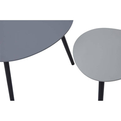 Nostra Nesting Tables | Grey Gloss Finish Set of 2 Nesting Tables