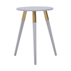 Nostra Side Table | Light Grey and Gold Finish Round Side Table
