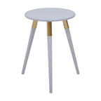 Nostra Side Table | Light Grey and Gold Finish Round Side Table