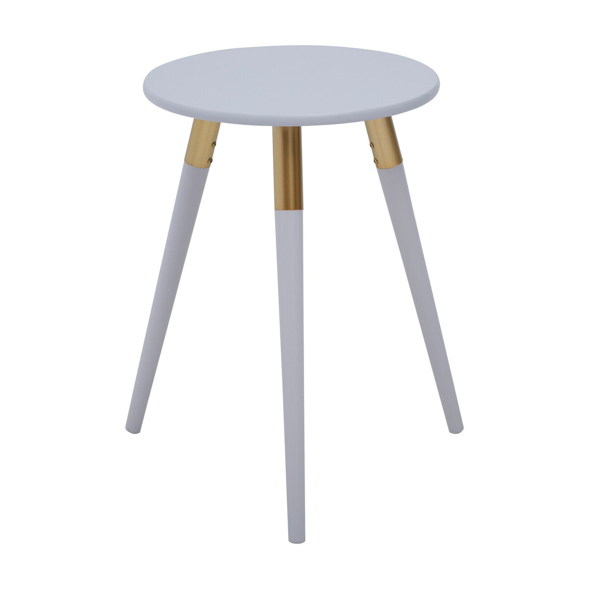 Nostra Side Table | Light Grey and Gold Finish Round Side Table