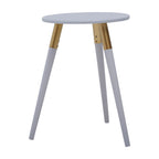Nostra Side Table | Light Grey and Gold Finish Round Side Table