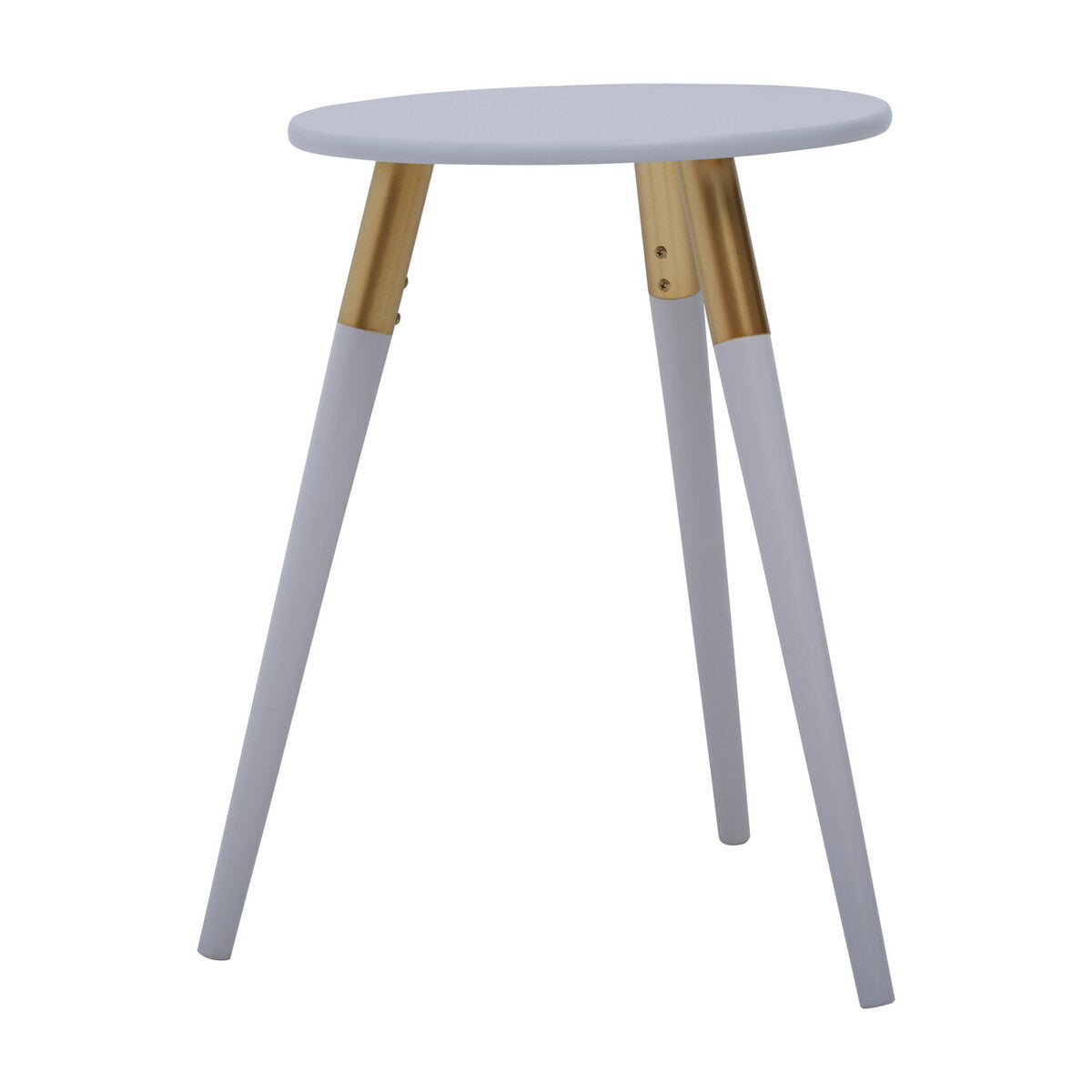 Nostra Side Table | Light Grey and Gold Finish Round Side Table