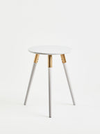 Nostra Side Table | Light Grey and Gold Finish Round Side Table