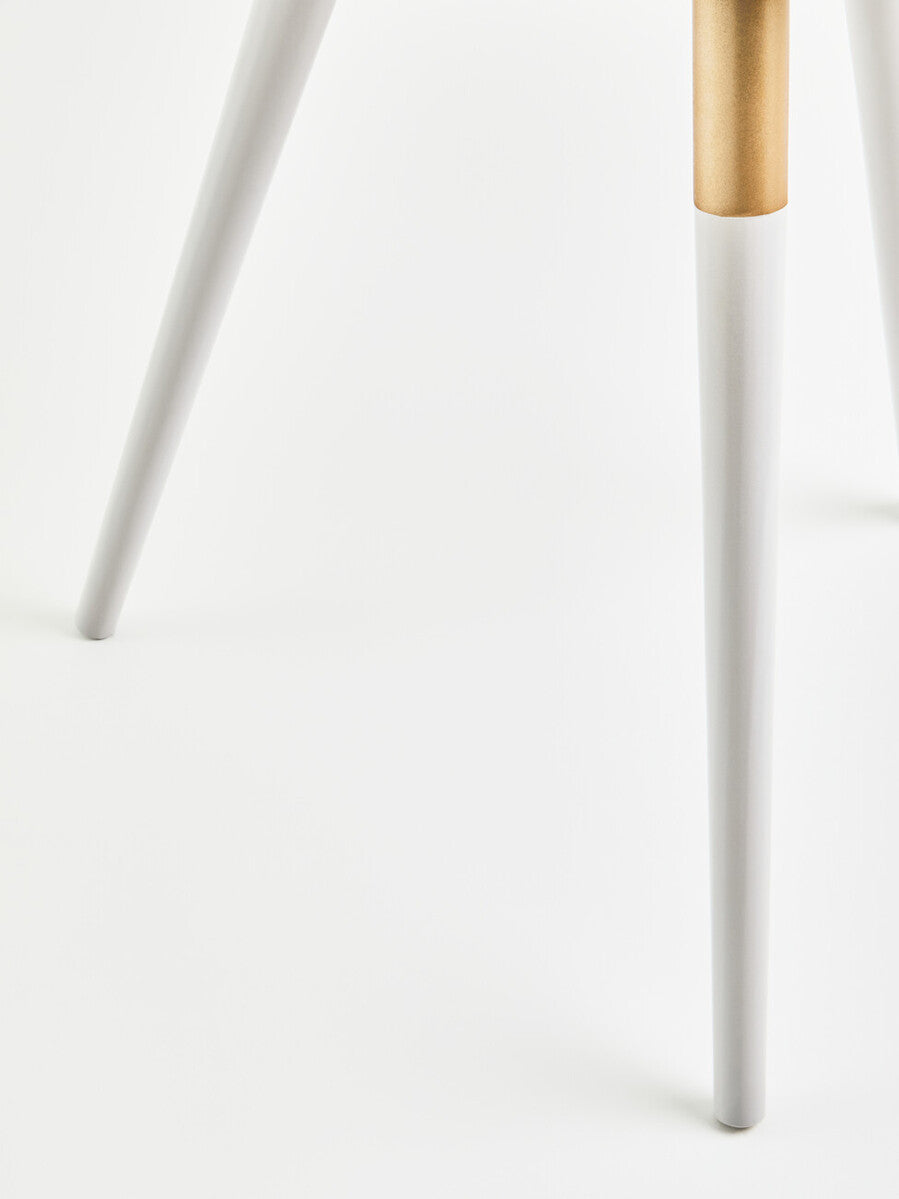 Nostra Side Table | Light Grey and Gold Finish Round Side Table