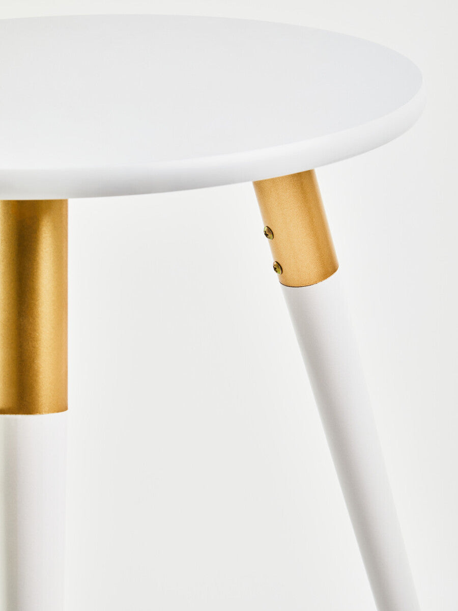 Nostra Side Table | Light Grey and Gold Finish Round Side Table