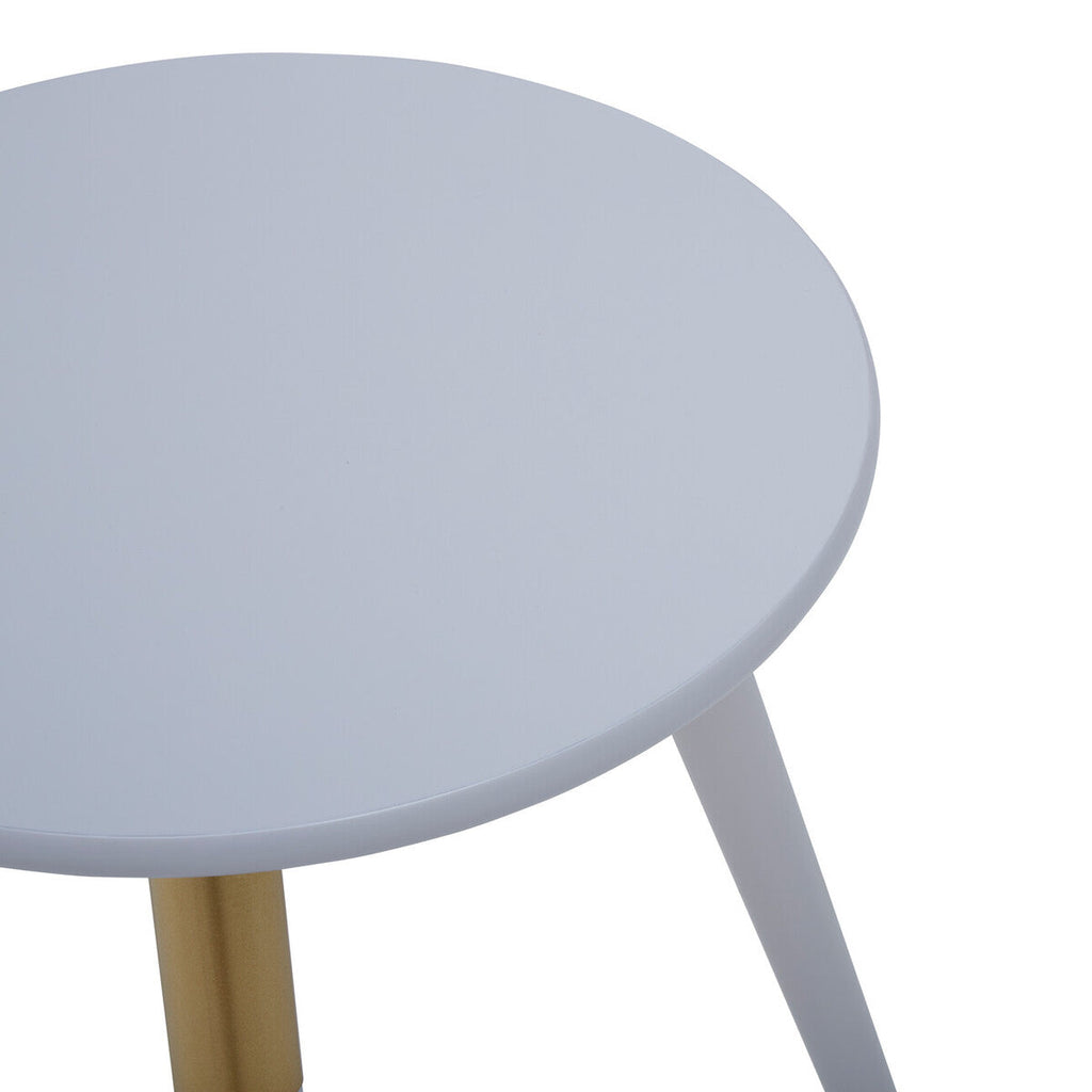 Nostra Side Table | Light Grey and Gold Finish Round Side Table
