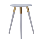 Nostra Side Table | Light Grey and Gold Finish Round Side Table