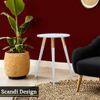 Nostra Side Table | Light Grey and Gold Finish Round Side Table