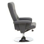 Denton Recliner Chair | Grey Leather Effect Recliner Chair
