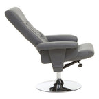 Denton Recliner Chair | Grey Leather Effect Recliner Chair