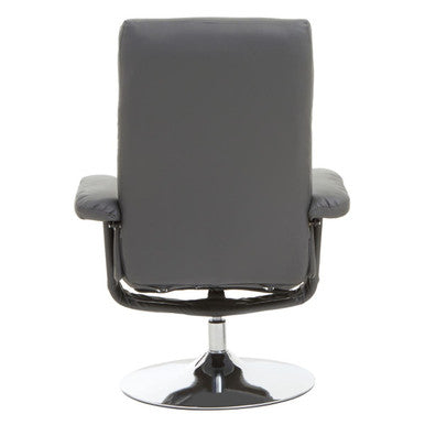 Denton Recliner Chair | Grey Leather Effect Recliner Chair