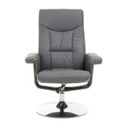 Denton Recliner Chair | Grey Leather Effect Recliner Chair