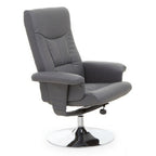 Denton Recliner Chair | Grey Leather Effect Recliner Chair
