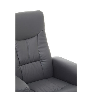 Denton Recliner Chair | Grey Leather Effect Recliner Chair
