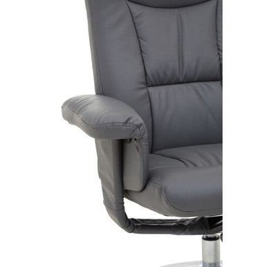 Denton Recliner Chair | Grey Leather Effect Recliner Chair