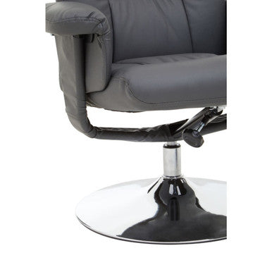 Denton Recliner Chair | Grey Leather Effect Recliner Chair