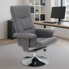 Denton Recliner Chair | Grey Leather Effect Recliner Chair