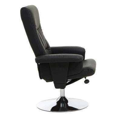 Denton Recliner Chair | Black Leather Effect Recliner Chair