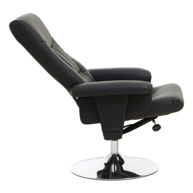 Denton Recliner Chair | Black Leather Effect Recliner Chair