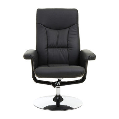 Denton Recliner Chair | Black Leather Effect Recliner Chair