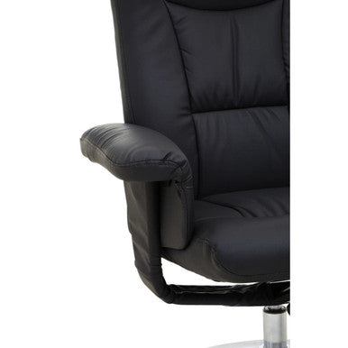 Denton Recliner Chair | Black Leather Effect Recliner Chair