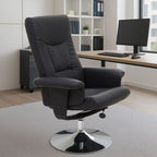 Denton Recliner Chair | Black Leather Effect Recliner Chair