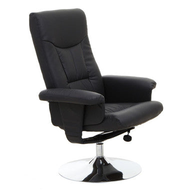 Denton Recliner Chair | Black Leather Effect Recliner Chair