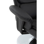 Denton Recliner Chair | Black Leather Effect Recliner Chair with Footstool