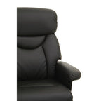 Denton Recliner Chair | Black Leather Effect Reclining Chair And Footstool