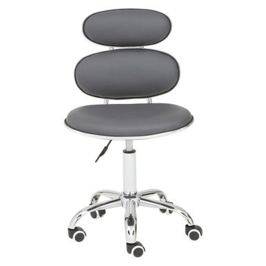 Fran Office Chair | Grey Leather Effect Home Office Chair
